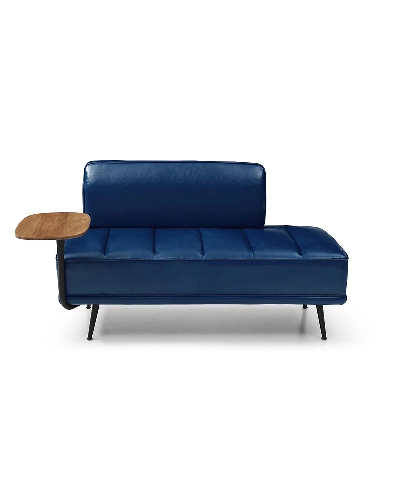 Streamdale Furniture Faux Leather Swivel Tray Bench with Metal Legs