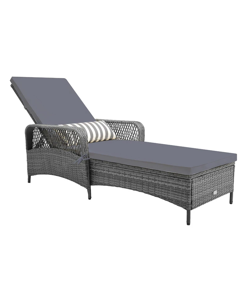 Slickblue Patio Reclining Chaise Lounge with 6 Position Backrest for Outdoor Relaxation
