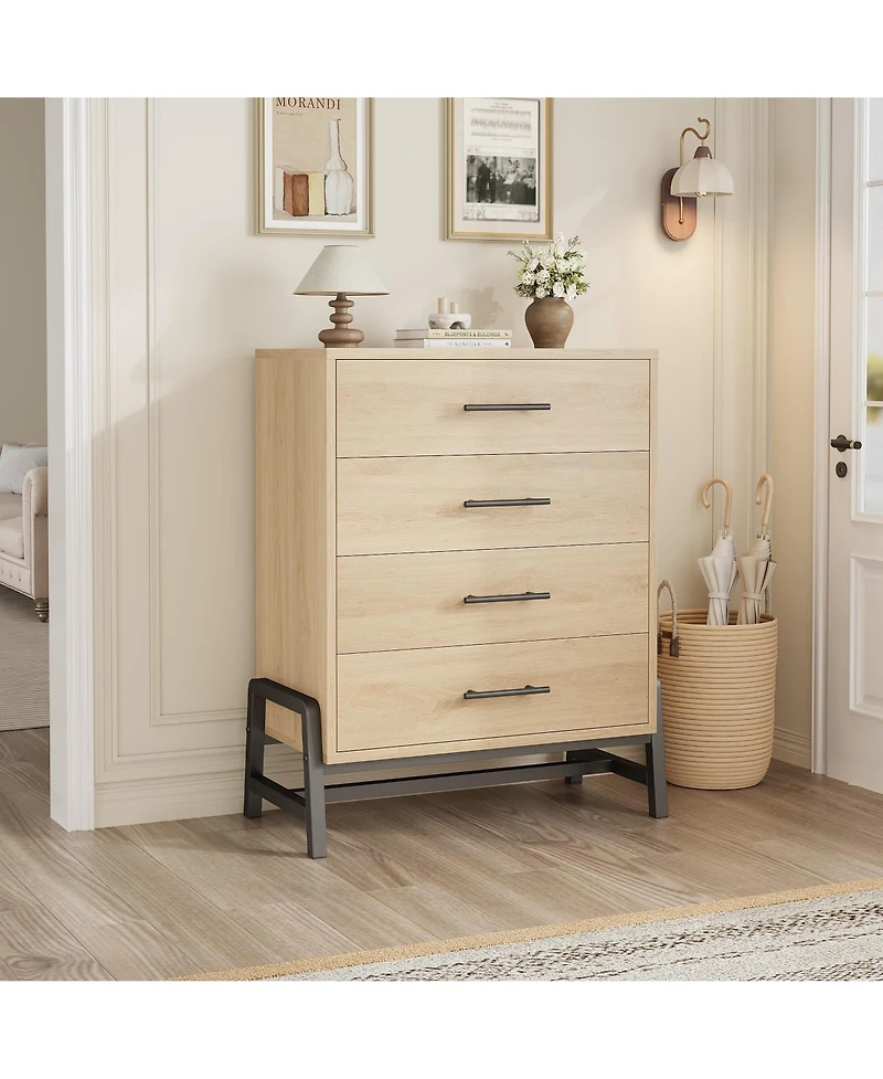 gaomon 4-Drawer Dresser for Bedroom Tall Freestanding Wooden Storage Chest