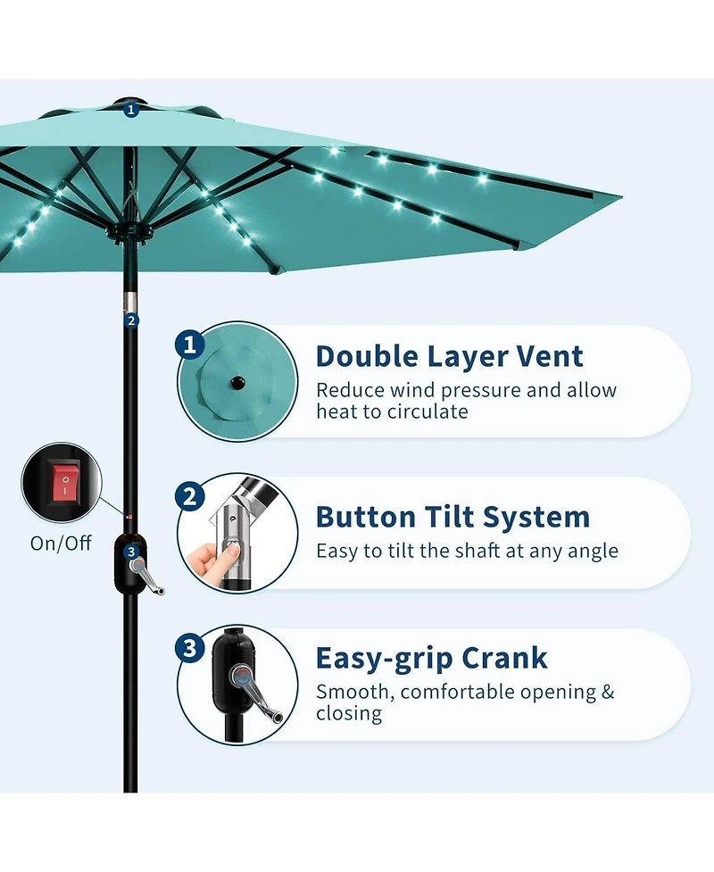 gaomon 9 Feet Outdoor Table Patio Umbrella