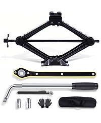 Sugift Car Jack 2 Ton (4409 lbs) Tire Changing Kit with Lug Wrench - Emergency Kit for Car, Suv, Mpv