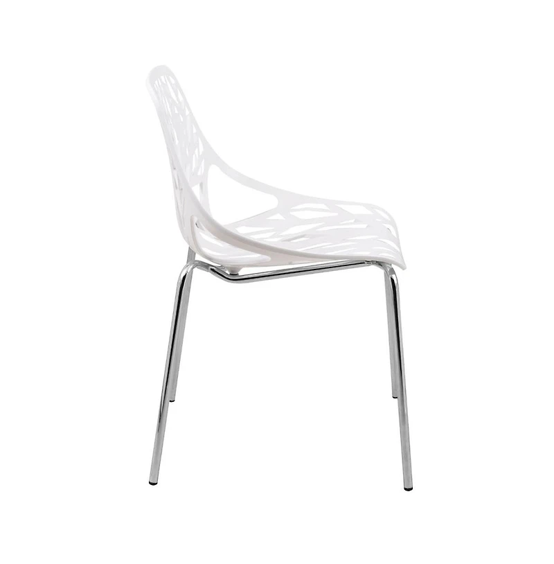 LeisureMod Modern Asbury Dining Chair w/ Chromed Legs