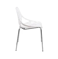 LeisureMod Modern Asbury Dining Chair w/ Chromed Legs