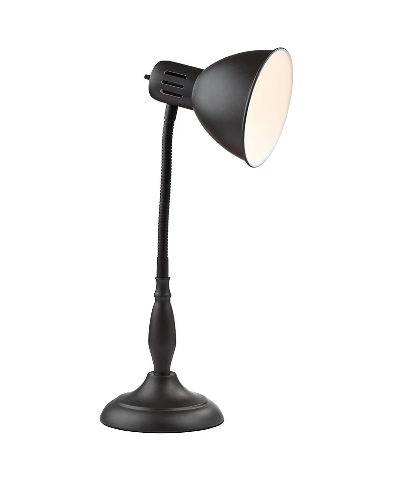 360 Lighting Breck 17" High Small Traditional Desk Lamps Set of 2 Gooseneck Arm Dark Finish Metal Home Office