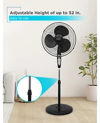 Black+Decker 18 inch Standing Oscillating Pedestal Fan with Remote, 90-Degree Oscillation, 3 Speed Settings