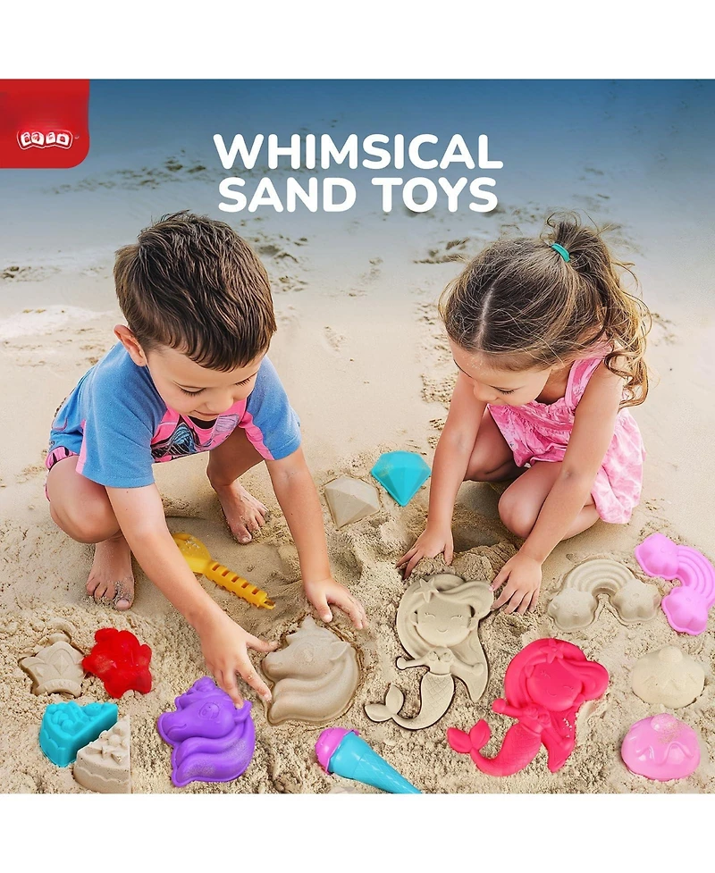 Gnuadz Kids Beach Sand Toys Bucket Shovel Castle Molds Set