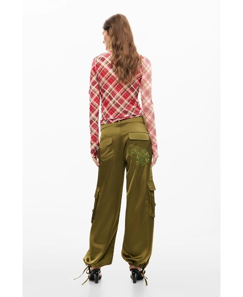 Desigual Women's Satin cargo pants