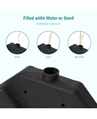 Bonosuki 4 Piece Patio Cantilever Umbrella Weighted Base, Square Offset Umbrella Stand Filled With Water or Sand