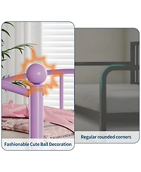 homfan Twin Metal Daybed Frame with Steel Slat Support and Underbed Storage Space, Modern Sofa Bed for Bedroom or Guest Room