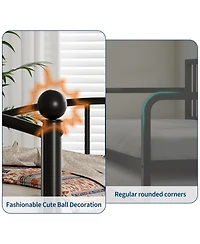 homfan Twin Metal Daybed Frame with Steel Slat Support and Underbed Storage Space, Modern Sofa Bed for Bedroom or Guest Room