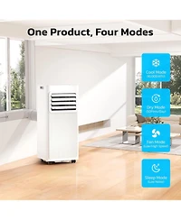 Antartic Star 10000 Btu Portable Air Conditioner for Rooms up to 550 Sq Ft, 4-in-1 Ac with Cool, Fan, Dehumidifier, Sleep, Remote and 24H Timer