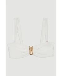 Karen Millen Women's Detachable Strap Gold Trim Bikini Top