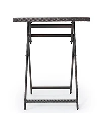 flynama Folding All-Weather Wicker Outdoor Bar Table