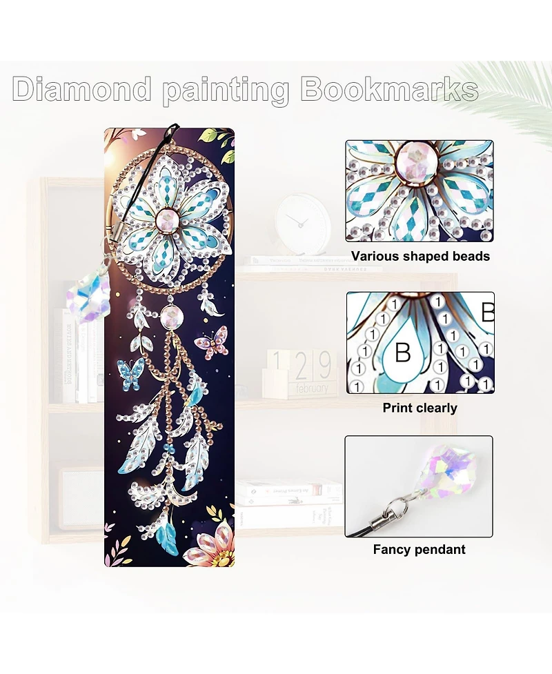 Gnuadz Diamond Painting Bookmarks Dreamcatcher Butterfly Diy Kit