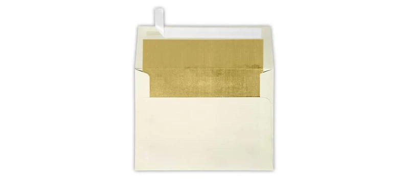 Gnuadz A7 Foil Lined Invitation Envelopes Peel Press Gold Lux Lining