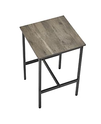 flynama 24" Compact Modern Metal and Wood Bar Table