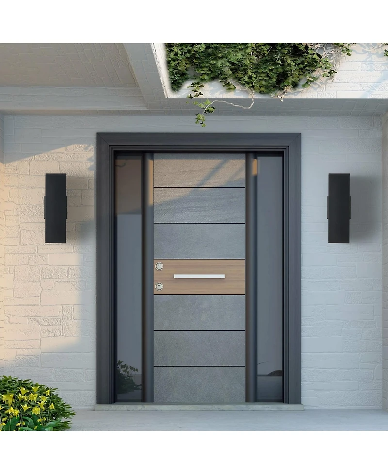 Busdays 2 Pack Outdoor Wall Sconce Modern Up Down Weatherproof Wall Light Aluminum Exterior Wall Mount Fixture for Porch Patio Garage