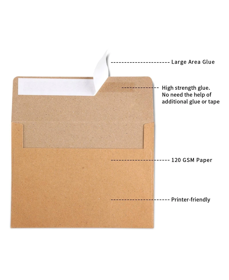 Gnuadz Kraft Envelopes Peel Press Wedding Invitation