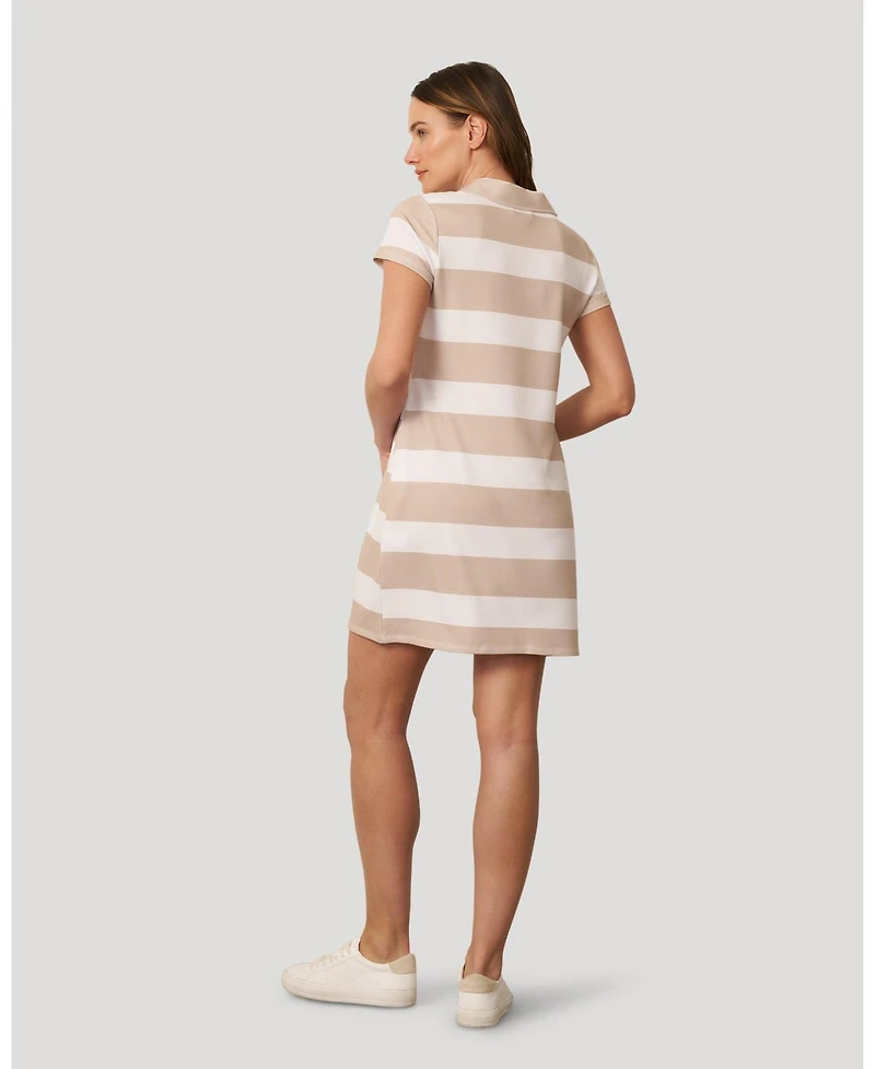 Cable & Gauge Women's Striped Polo Collar Mini Dress