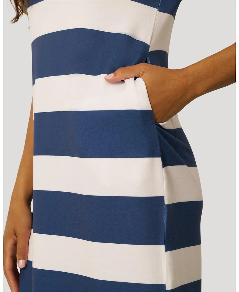 Cable & Gauge Women's Striped Polo Collar Mini Dress