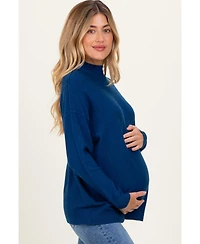 Pinkblush Maternity Mock Neck Exposed Seam Sweater
