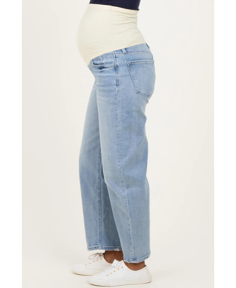 Pinkblush Maternity Distressed Barrel Leg Jeans