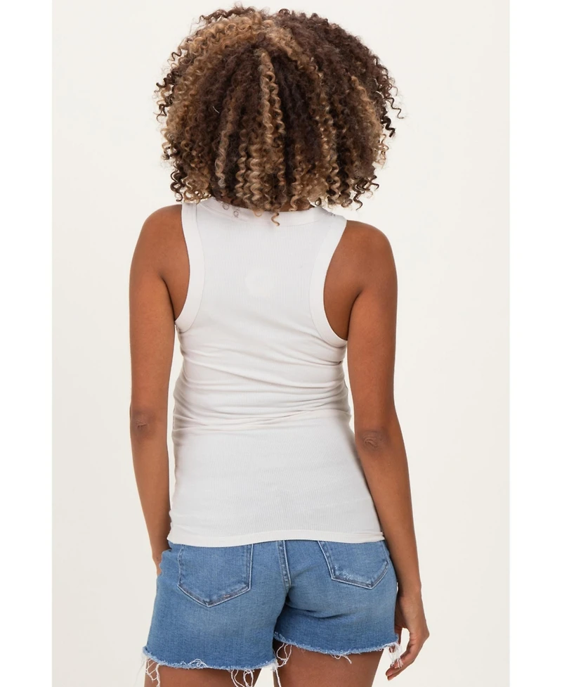 Pinkblush Maternity Heather Grey Ribbed Scoop Neck Tank Top