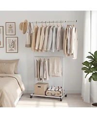 Costway Garment Rack with Extendable Rods, Clothes Stand on Wheels for , Dressing Rooms