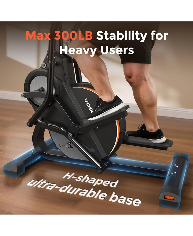 Fed Fitness Compact Elliptical with 45degree(s) Incline, 16 Resistance Levels, App Compatibility, Home Exercise Machine