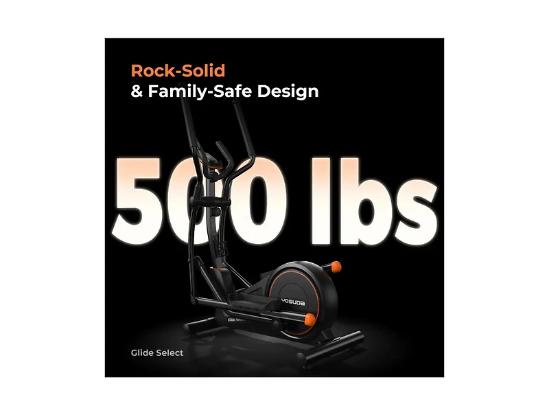 Fed Fitness Glide Pro-Level Elliptical, 20" Stride, Ultra Quiet Magnetic Drive with 16 Levels, 4-in-1 Modes and Bluetooth for Home Gym