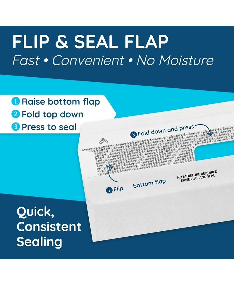 Gnuadz Flip Seal Double Window Security Check Envelopes