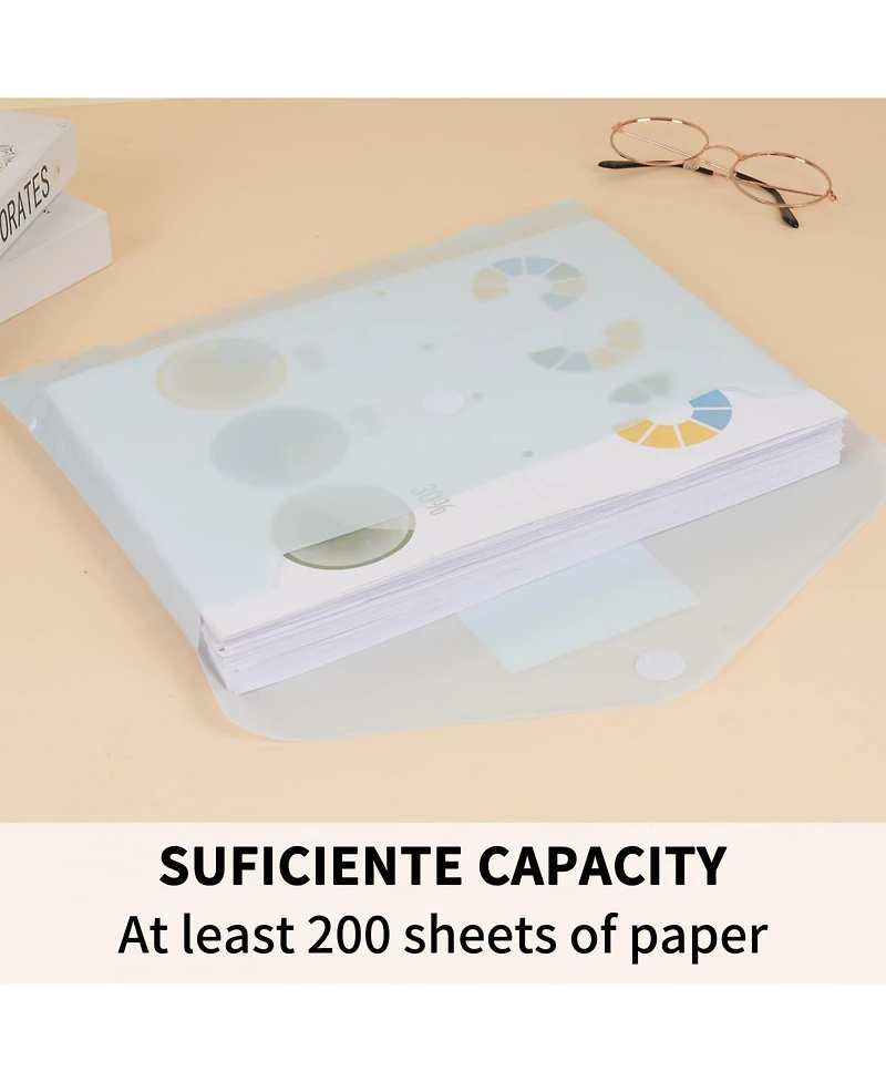 Gnuadz Plastic Envelopes File Folders Hook Loop Closure Label Pocket A4 School Office