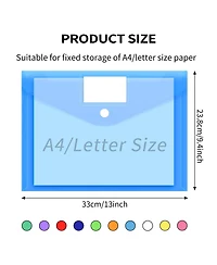Gnuadz Plastic Envelopes File Folders Hook Loop Closure Label Pocket A4 School Office