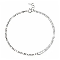 Rebl Jewelry Silver Cz Chain Necklace