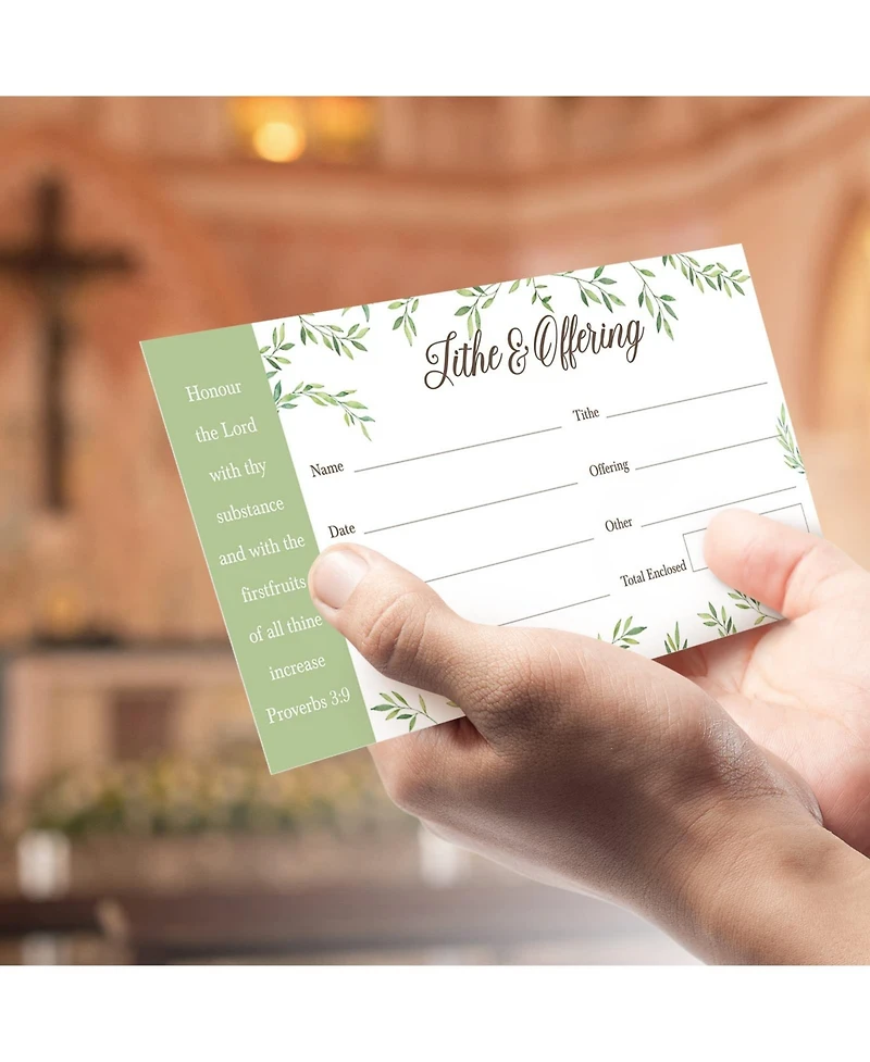 Gnuadz Church Offering Envelopes Tithes and Donations Botanical Design