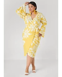 Ashley Stewart Women's Floral Print Wrap Dress