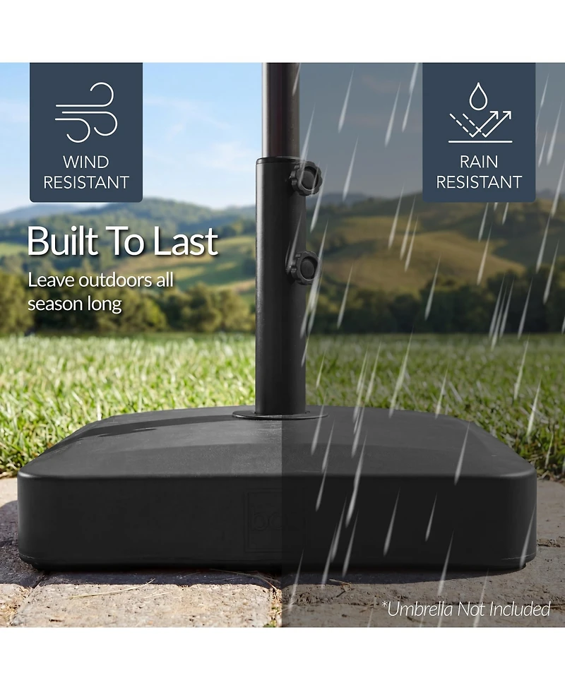 Best Choice Products Fillable Plastic Patio Umbrella Base Stand, Pole Holder w/ Adjustment Knob, Asscher Design