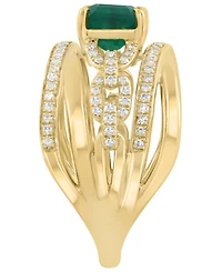 Effy Collection Emerald (1-3/8 ct. t.w.) & Diamond (1/4 ct. t.w.) Ring in 14k Yellow Gold
