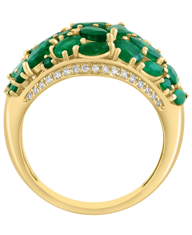 Effy Collection Emerald (3-1/4 ct. t.w.) & Diamond (1/8 ct. t.w.) Ring in 14k Yellow Gold
