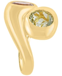 Effy Collection Pink Amethyst (1-7/8 ct. t.w.) & Green Amethyst (2-3/8 ct. t.w.) Ring in Gold Over Silver