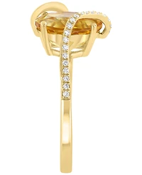 Effy Collection Citrine (1-7/8 ct. t.w.) & Diamond (1/10 ct. t.w.) Ring in 14k Yellow Gold