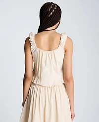 Kenneth Cole Women's Seoul Knit Ruched Scoop Neck Tank Top