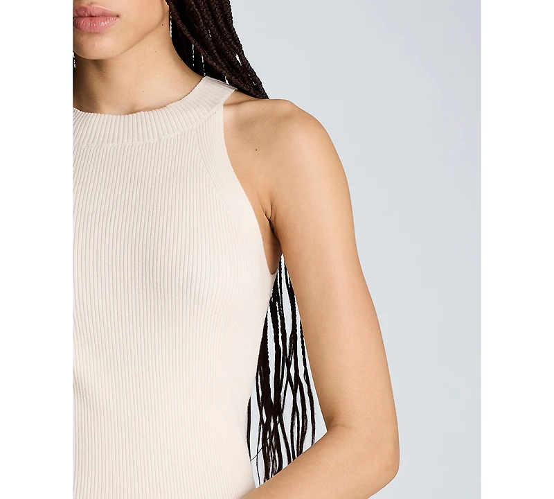 Kenneth Cole Women's Sleeveless Cotton High Crewneck Tank Top