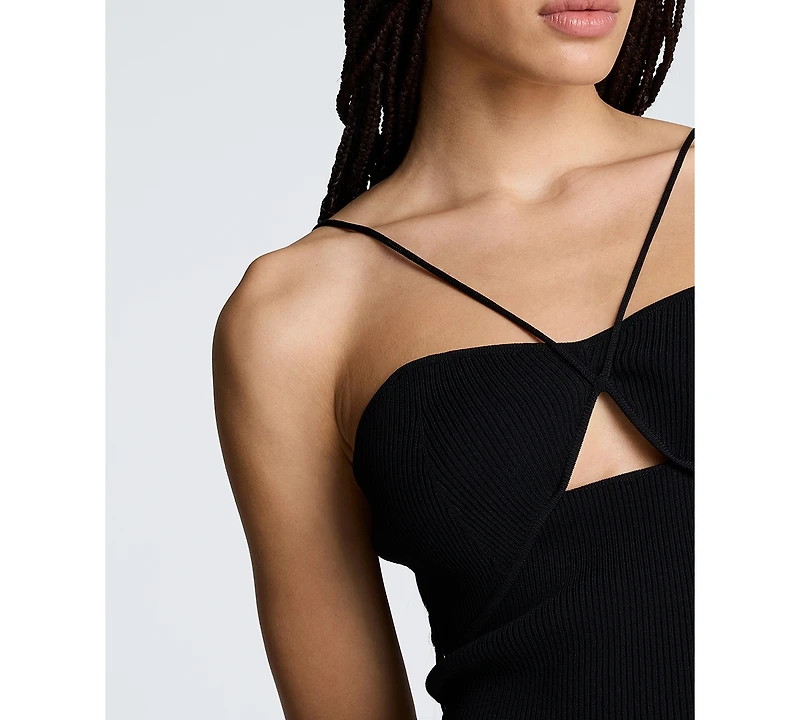 Kenneth Cole Women's Ribbed Halter Neck Sweater