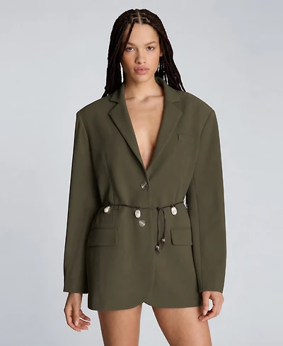 Kenneth Cole Women's Notch Lapel Collar Boyfriend Blazer