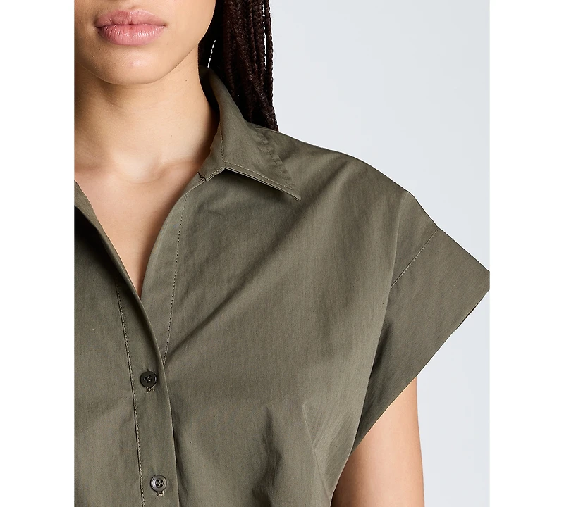 Kenneth Cole Women's Y-Neck Crop Top