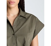 Kenneth Cole Women's Y-Neck Crop Top