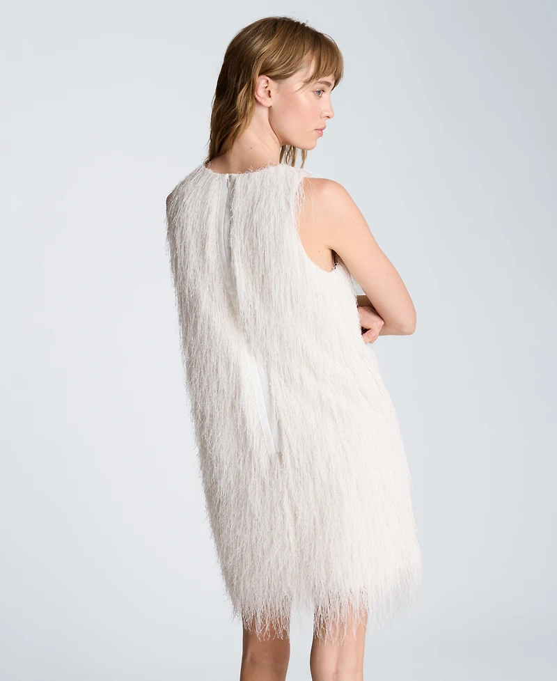 Kenneth Cole Women's Sleeveless Fringed Knit Mini Dress