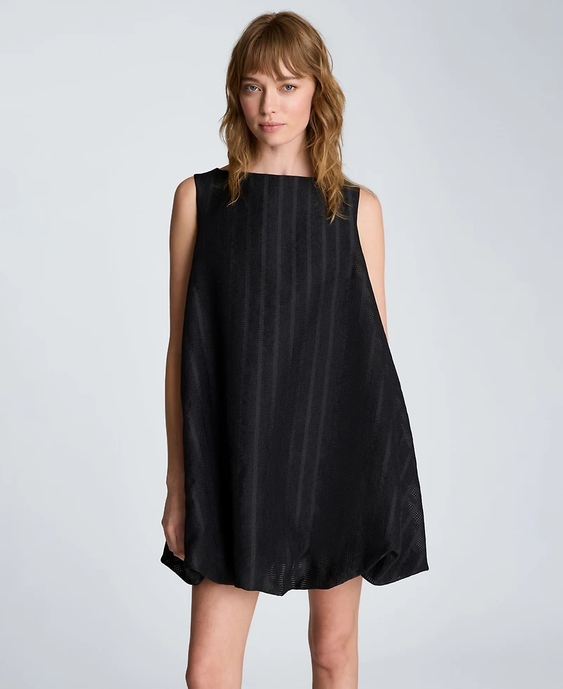 Kenneth Cole Women's Boat Neck Bubble Hem Mini Dress