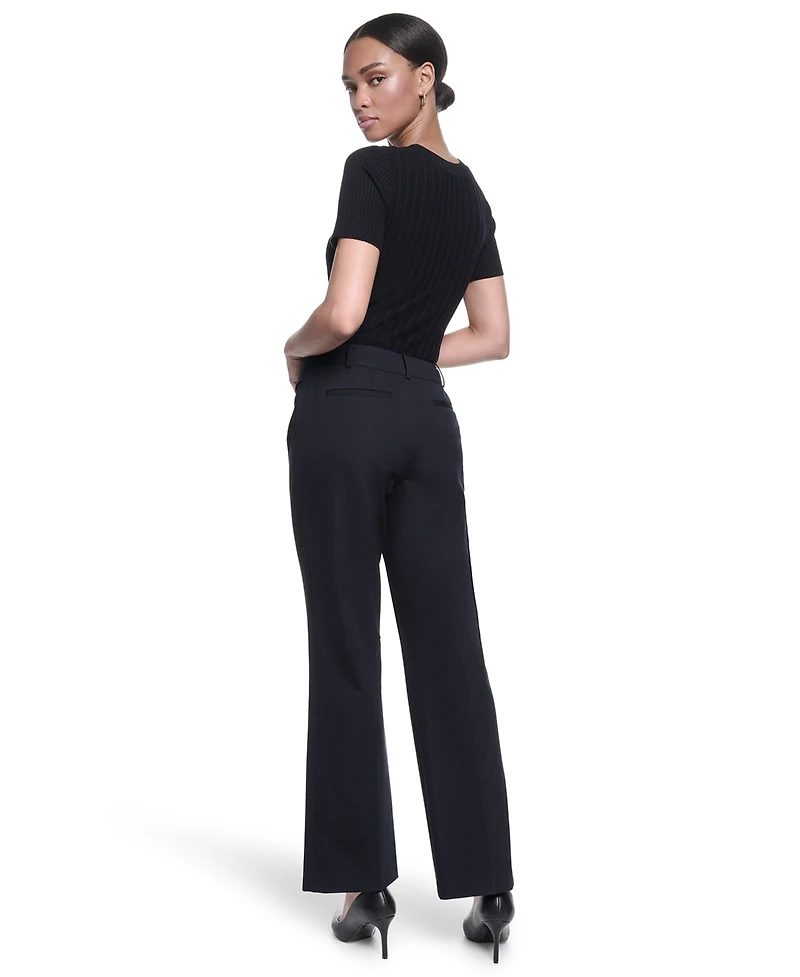 Karl Lagerfeld Paris Women's Mid-Rise Woven Pants